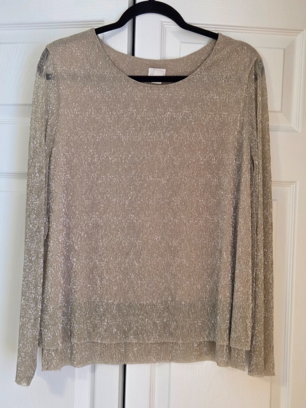 CHICO'S Ultimate Layered Gold Stardust Top XL